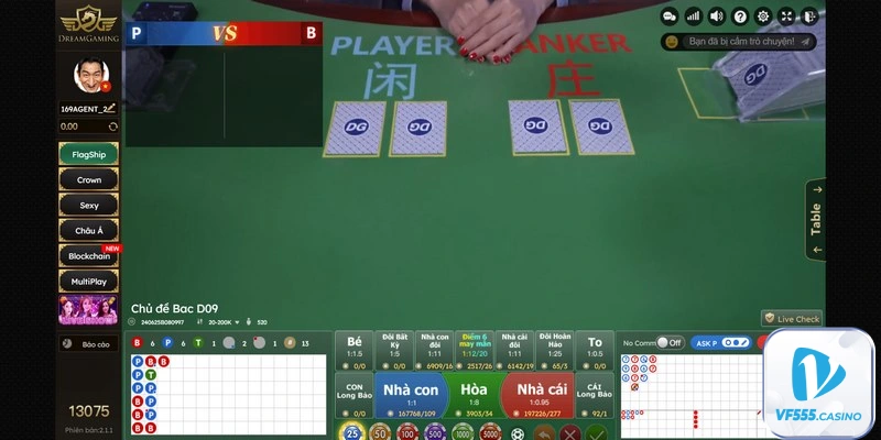 Luật trả thưởng trong baccarat trên vf555 casino