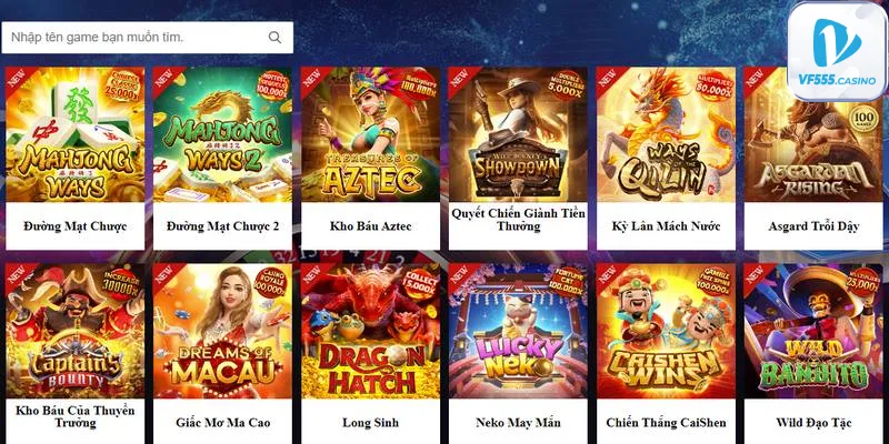 Thương hiệu PG cung cấp game nổ hũ phong phú